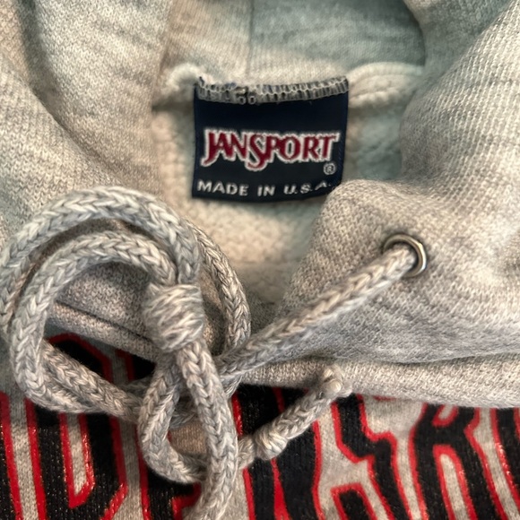 Shippensburg Univ Hooded gray w/black/red letters. Front pouch pkt.Fleece lined. - Picture 7 of 8